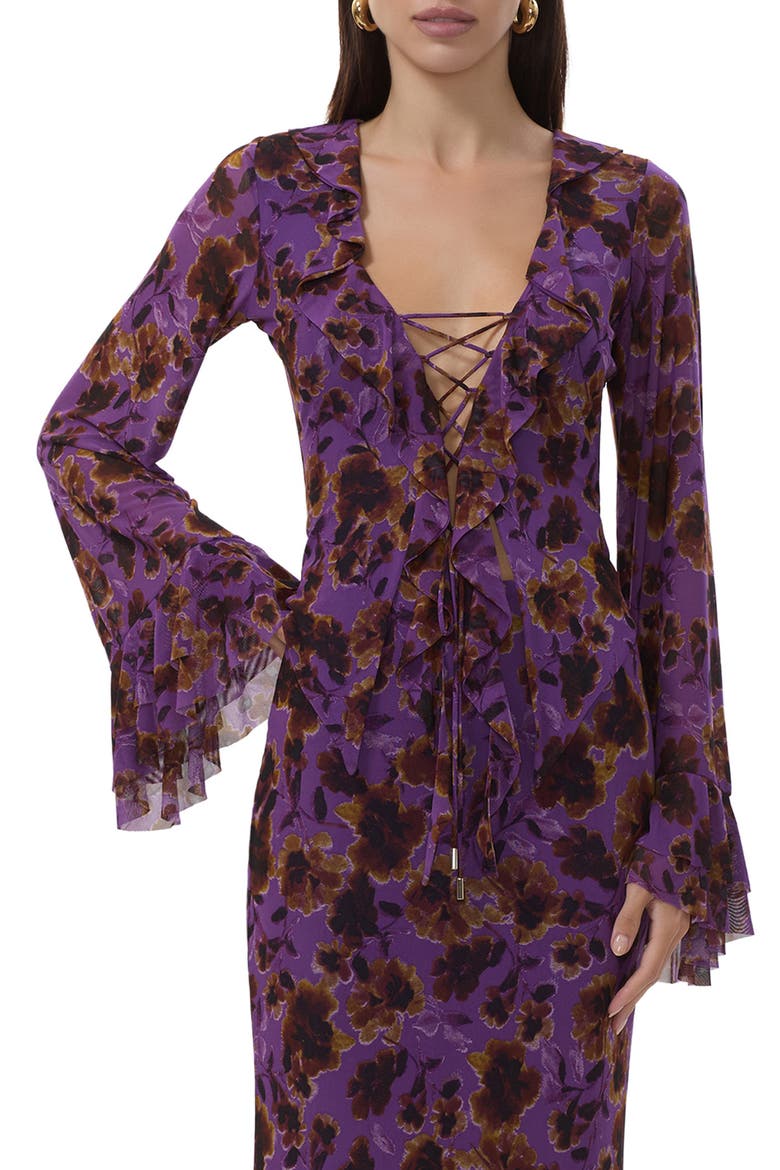 Cadence Floral Ruffle Top, Main, color, VIOLET HAZE FLORAL