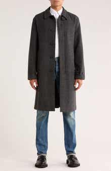Vince Balmacaan Herringbone Recycled Wool Blend Coat