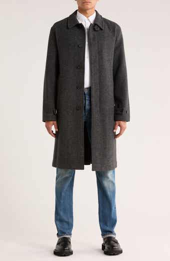 Vince Balmacaan Herringbone Recycled Wool Blend Coat
