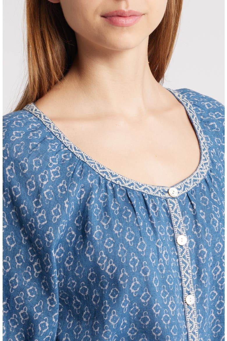 Carmel Linen Button-Up Minidress, Alternate, color, KEY LARGO BLUE
