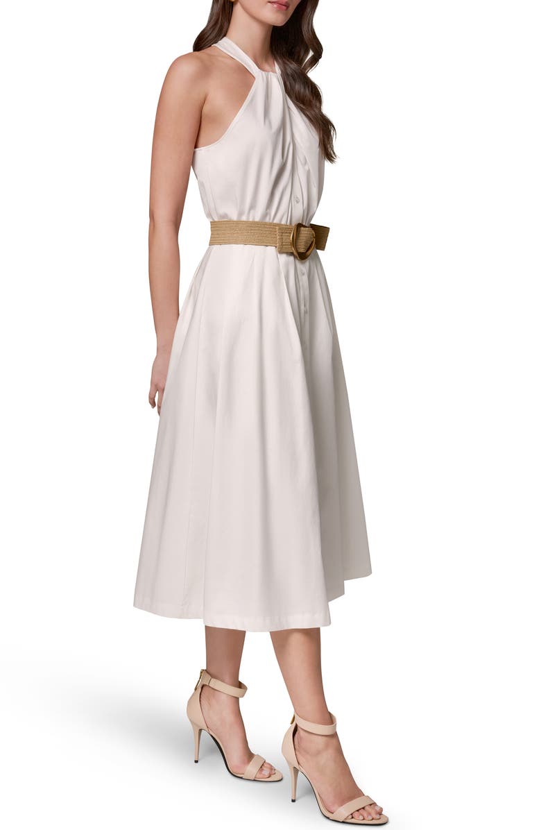 Donna Karan New York Belted Sleeveless Midi Dress, Alternate, color,