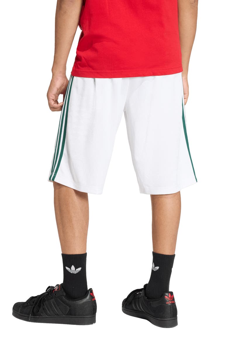 The Shorts Roses Drawstring Soccer Shorts, Alternate, color, WHITE/ COLLEGIATE GREEN/