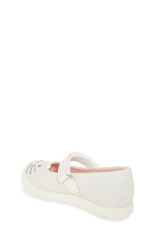 Tucker + Tate Kids' Kitty Cat Mary Jane In White Shimmer