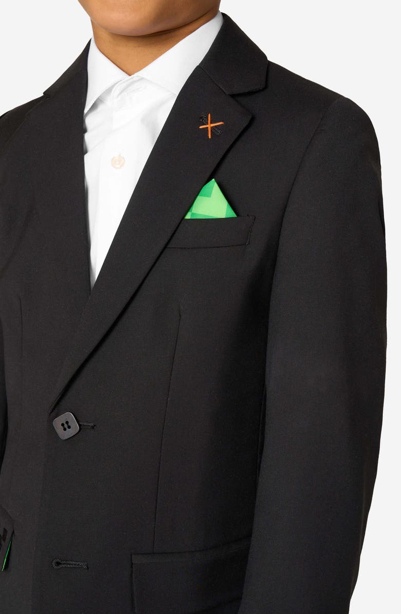 OppoSuits x Minecraft Kids' Daily Slim Fit Black Stretch Sport Coat, Alternate, color, Black