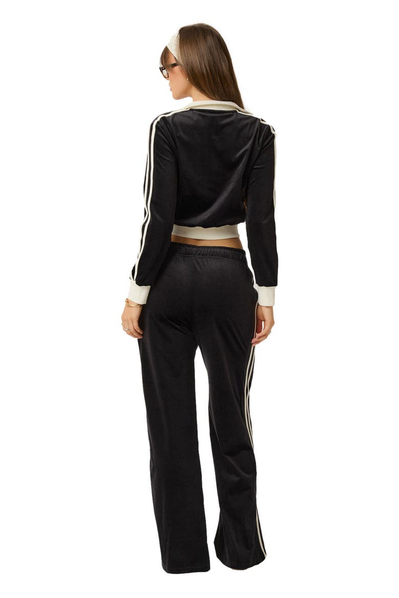 Velour Track Jacket, Alternate, color, Black