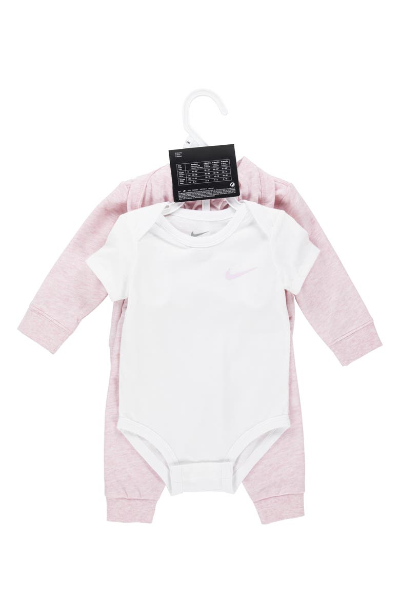 Nike Full-Zip Hoodie, Bodysuit & Pants Set, Alternate, color, Pink Foam