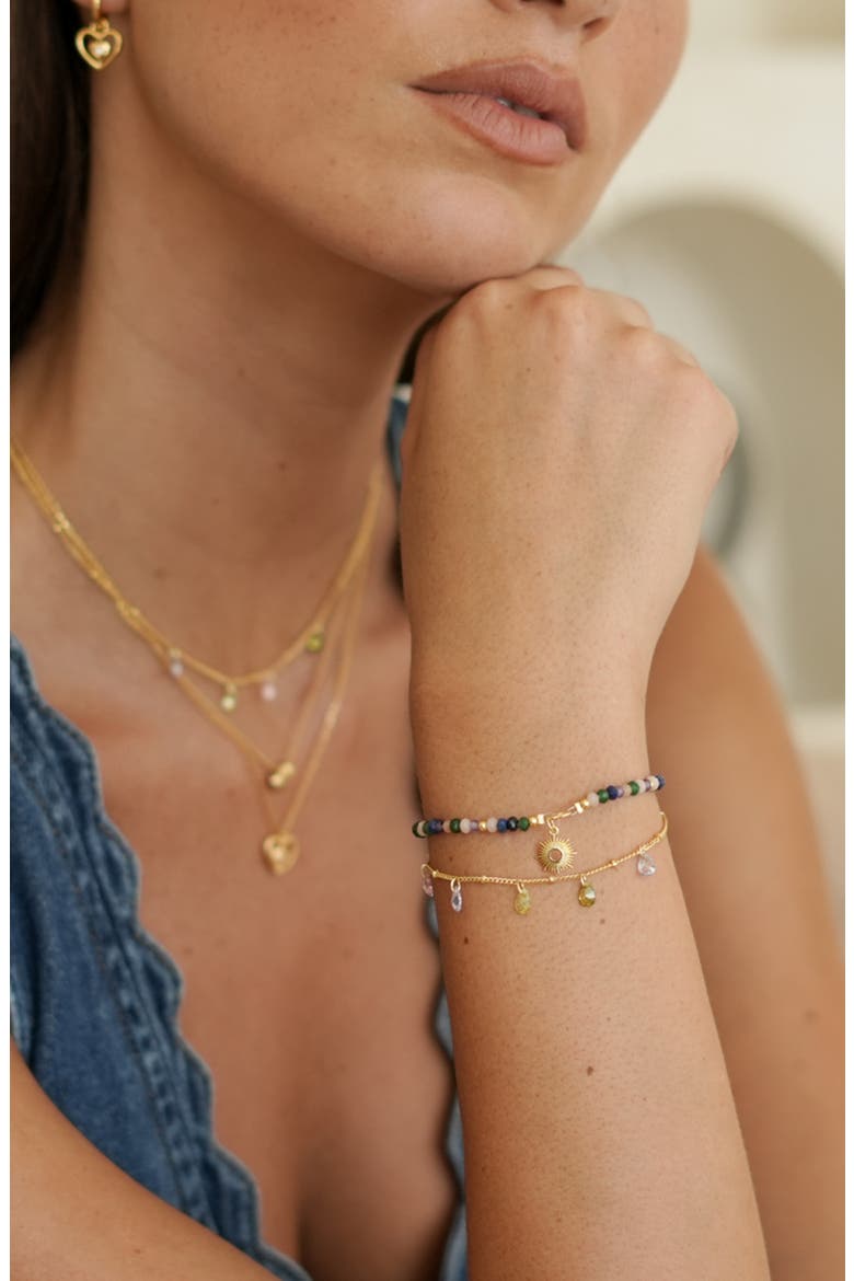 Amelia Shine Bright Mixed Stone Slide Bracelet, Alternate, color, GOLD