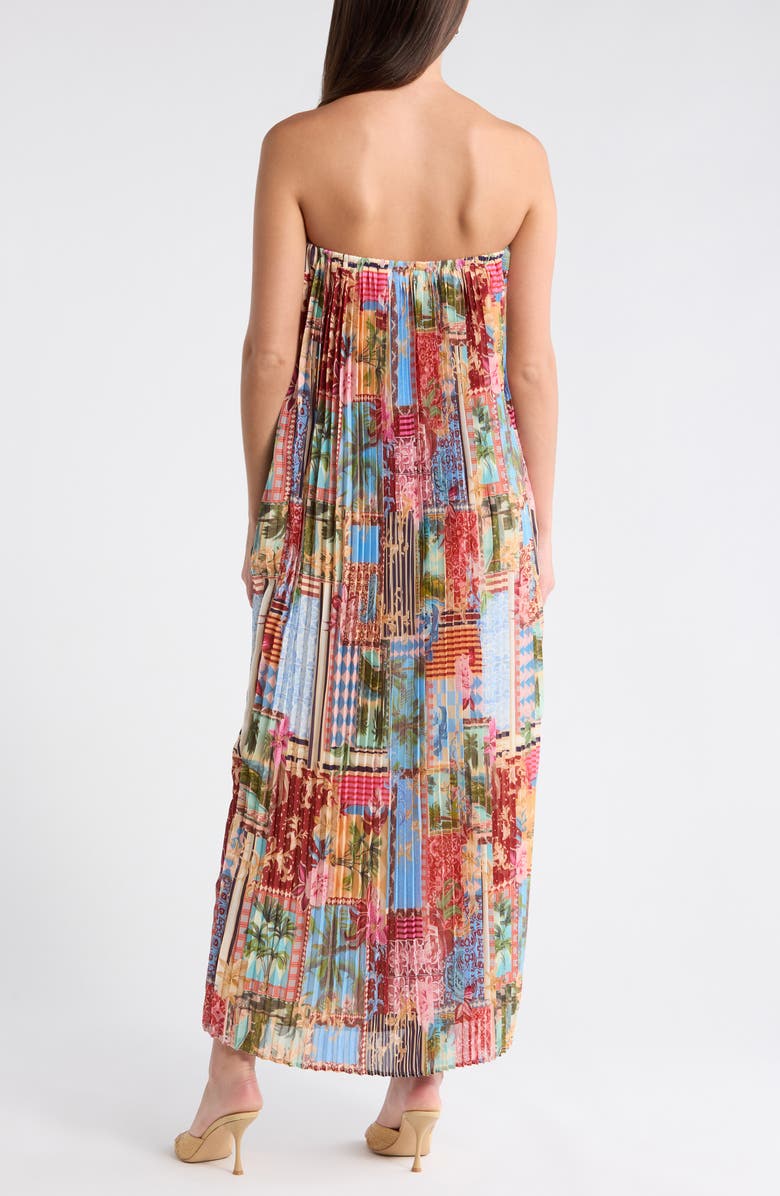 SUGARLIPS Melani Tropical Isabela Pleated Maxi Dress, Alternate, color, Blue Multi