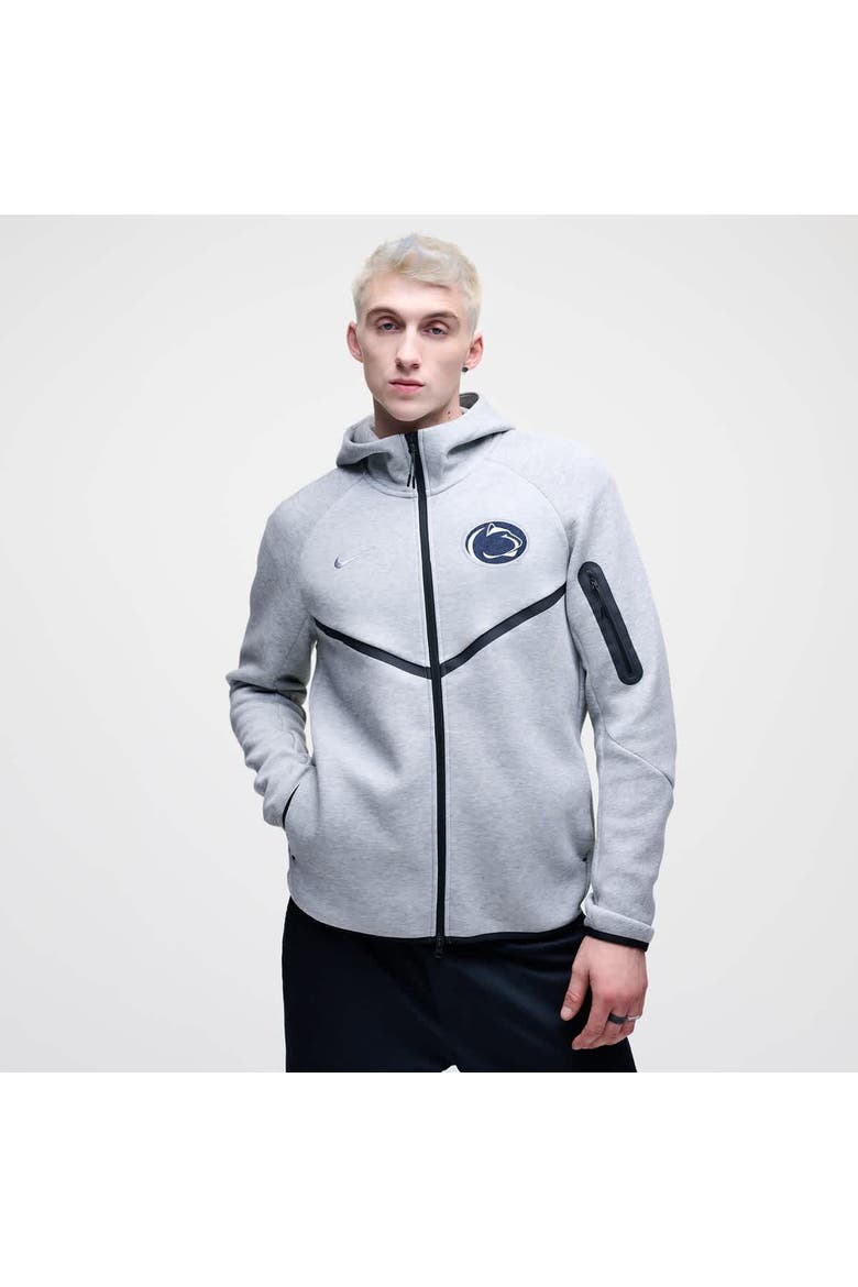 Men's Nike Heather Gray Penn State Nittany Lions Tech Fleece Full-Zip Windrunner Hoodie, Main, color, Heather Gray