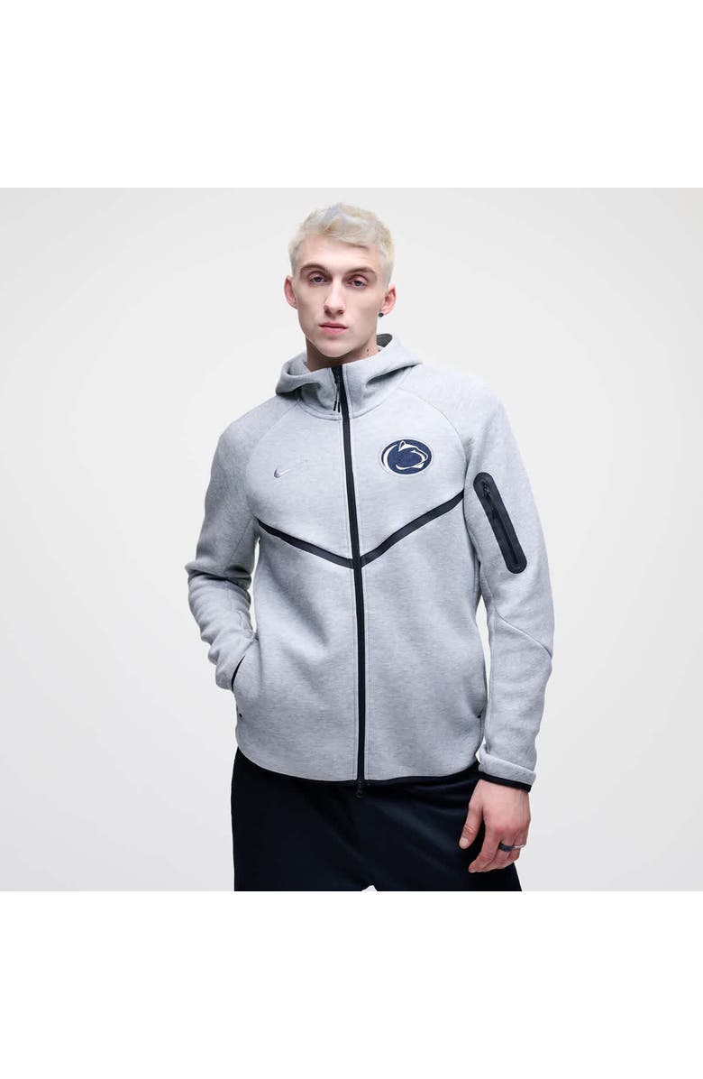 Nike Men's Nike Heather Gray Penn State Nittany Lions Tech Fleece Full-Zip Windrunner Hoodie, Main, color, Heather Gray