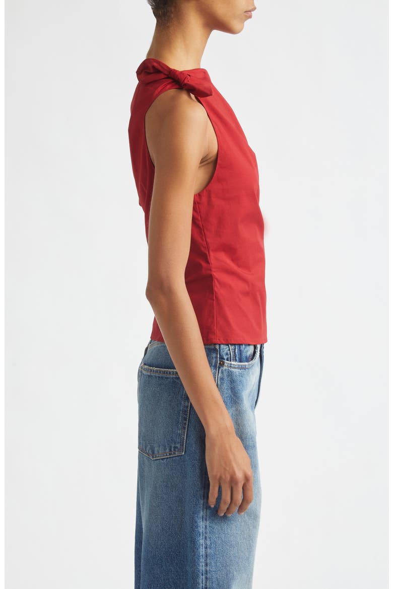 Bellaria One Shoulder Stretch Cotton Top, Alternate, color, ROUGE