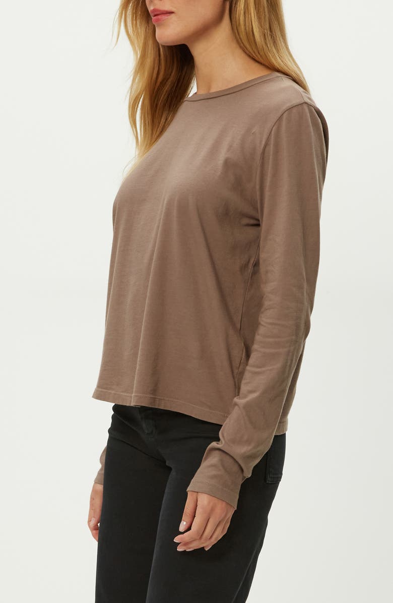 Michael Stars Clarissa Long Sleeve Cotton T-Shirt, Alternate, color, Cobblestone