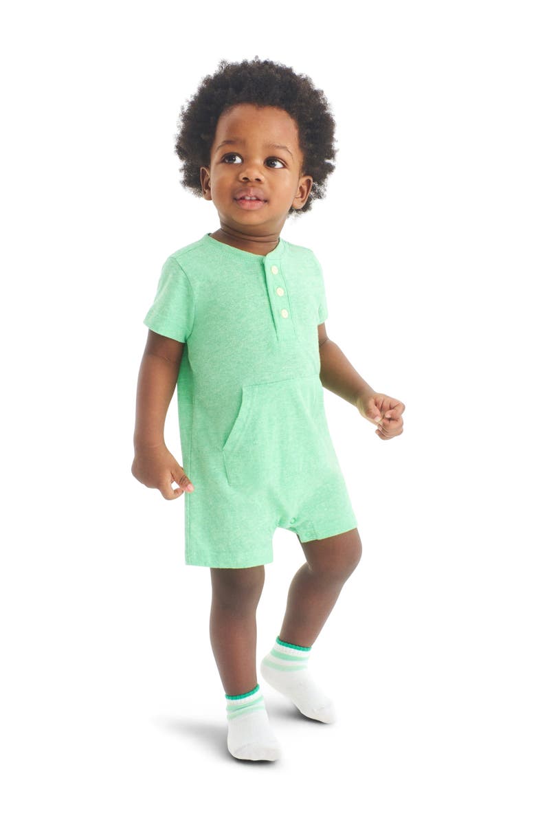 Primary Baby Heathered Henley Shortie, Alternate, color, Clover