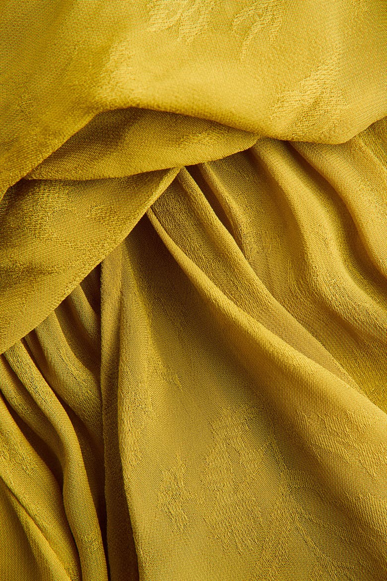 Asymmetric Viscose Mini Skirt, Alternate, color, Mustard yellow