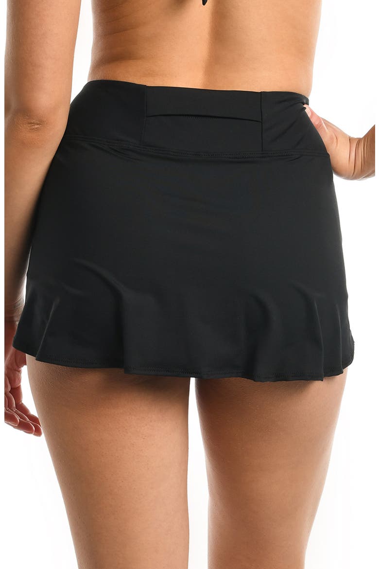 Island Goddess Sport Skirted Bikini Bottoms, Alternate, color, BLACK