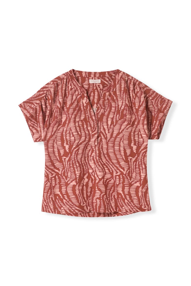 Printed Drop Shoulder Top, Alternate, color, Pink Wavy Animal
