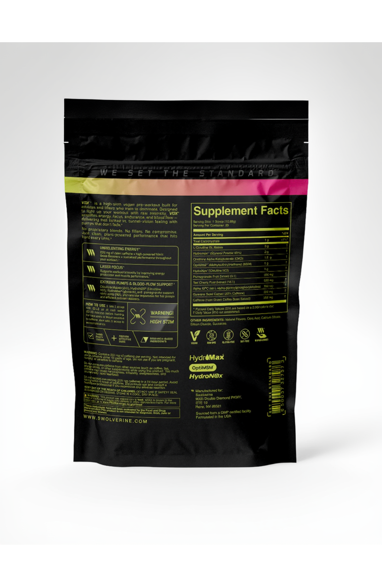 Swolverine Vox<sup>®</sup> | Vegan High Stim Pre Workout, Alternate, color, Electric Watermelon