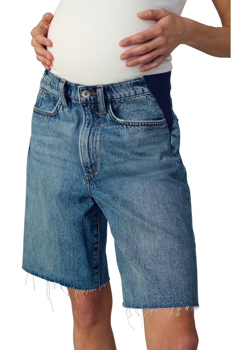 The Ryan Raw Hem Low Slung Baggy Bermuda Maternity Shorts, Alternate, color, SUBLIMINAL
