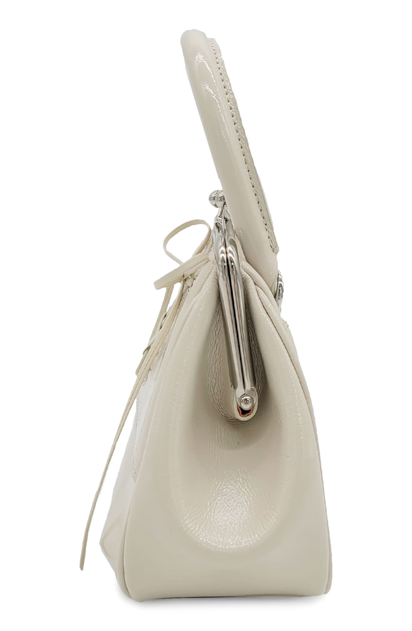 Mini Lace Up Leather Tote, Alternate, color, IVORY
