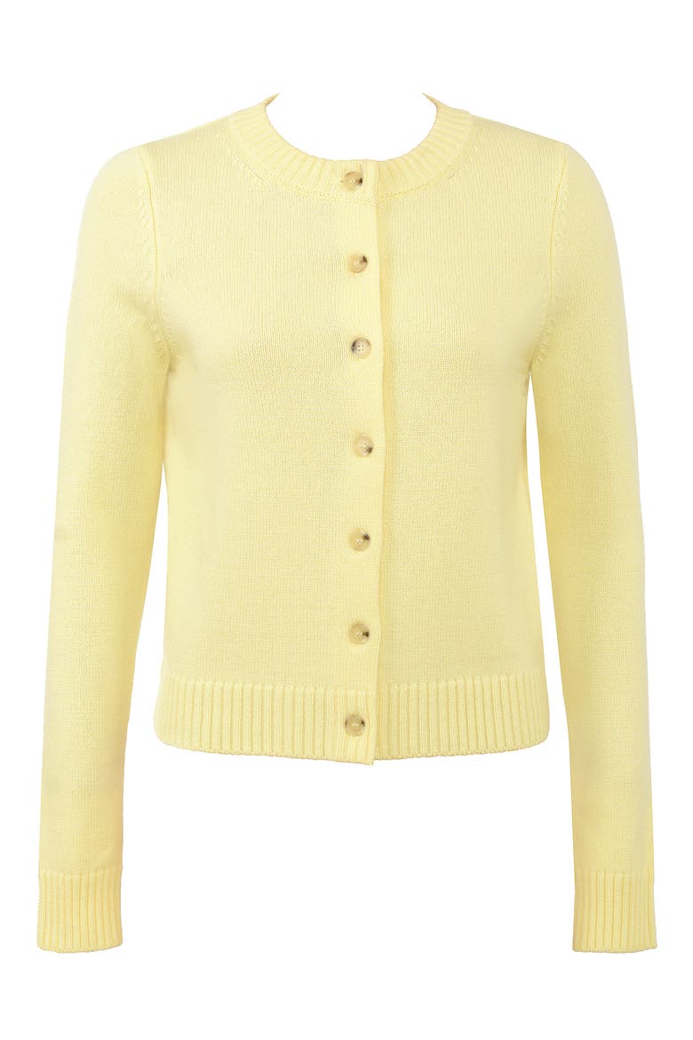 Signature Lemon Merino Wool Blend Cardigan, Alternate, color, LEMON