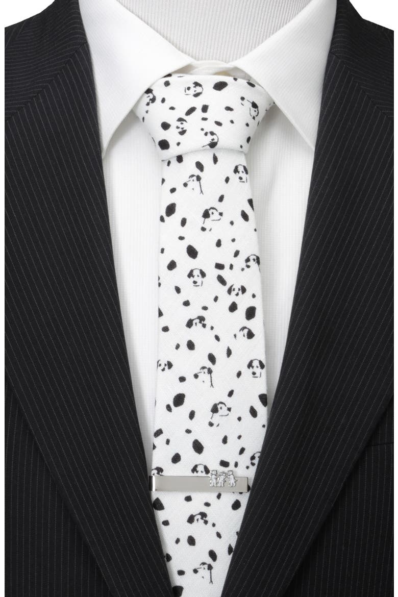 x Disney 101 Dalmatians Linen Tie, Alternate, color, WHITE