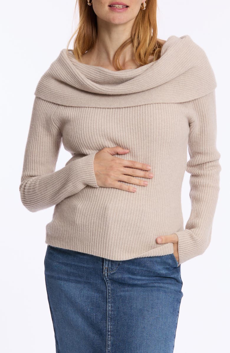 Cache Coeur Kim maternity and nursing top, Main, color, Beige