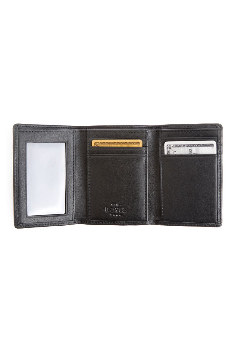 Leather Trifold Wallet, Alternate, color, BLACK