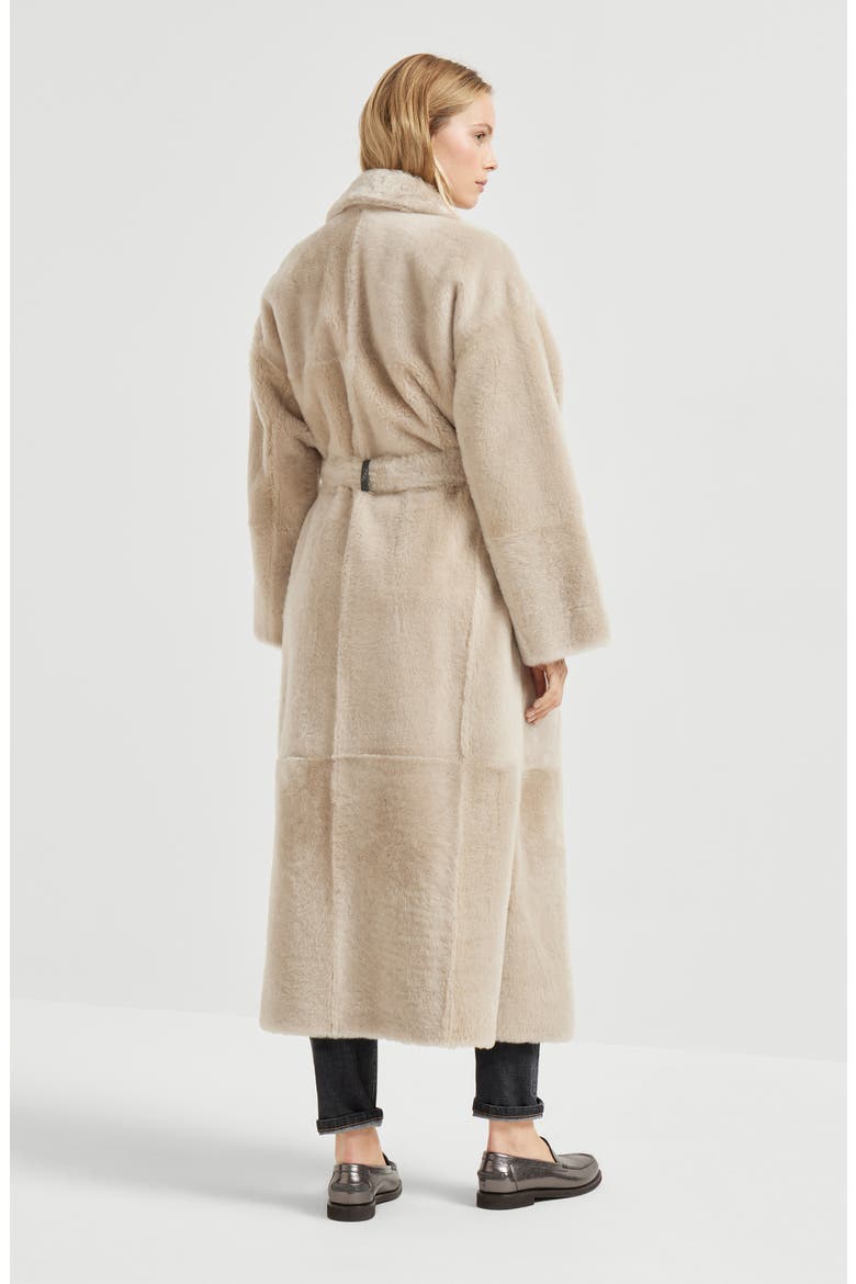 Shearling reversible coat, Alternate, color, Cool Beige