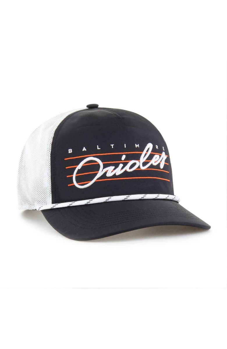 '47 Men's '47 Black Baltimore Orioles Brrr Downburst Mesh Hitch Adjustable Hat, Alternate, color, Black
