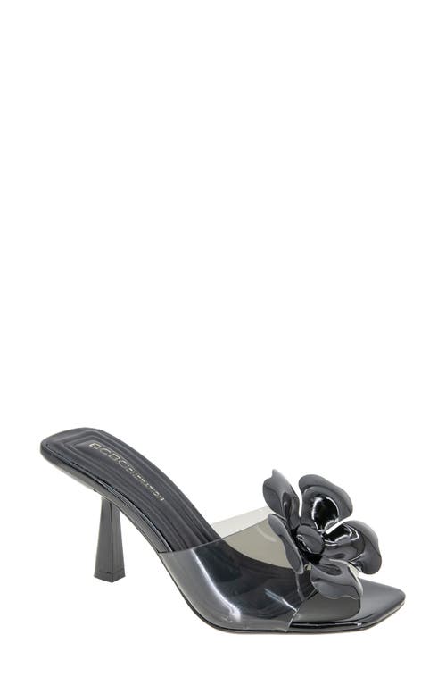 Bcbg Remani Flower Embellished Sandal In Smoke/black