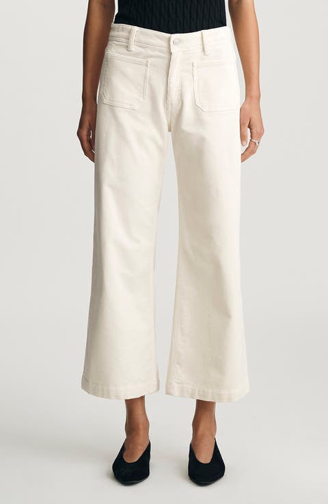 Paloma Marine Patch Pocket Ankle Wide Leg Corduroy Pants