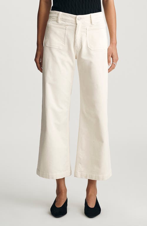 Mavi Jeans Paloma Marine Patch Pocket Ankle Wide Leg Corduroy Pants In White