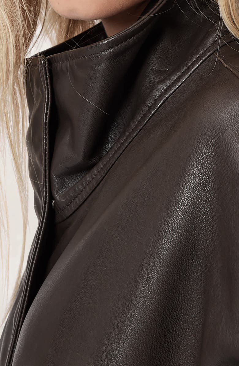 AllSaints Ryder Leather Jacket, Alternate, color, Bitter Brown