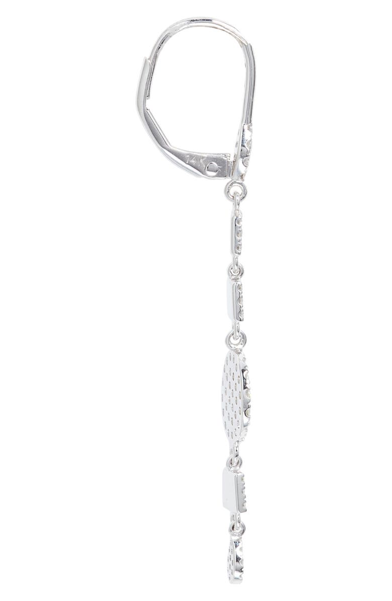Meira T Diamond Disc Linear Drop Earrings, Alternate, color, White