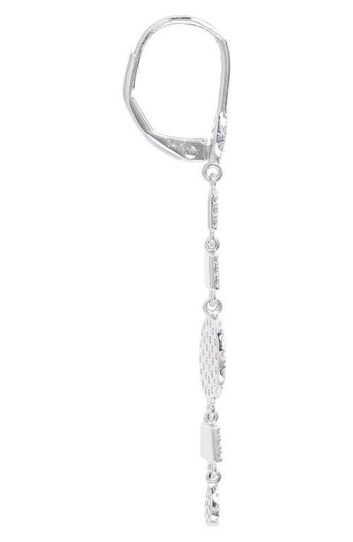 Meira T Diamond Disc Linear Drop Earrings In White
