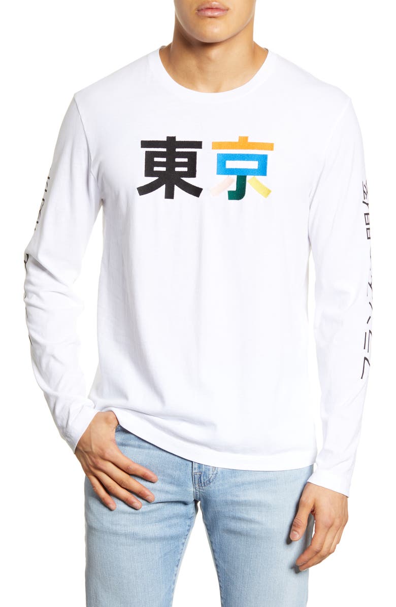 French Connection Kanji Long Sleeve T-Shirt, Main, color, 