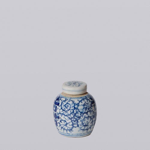 Cobalt Guild Porcelain Mini Double Happiness Round Jar