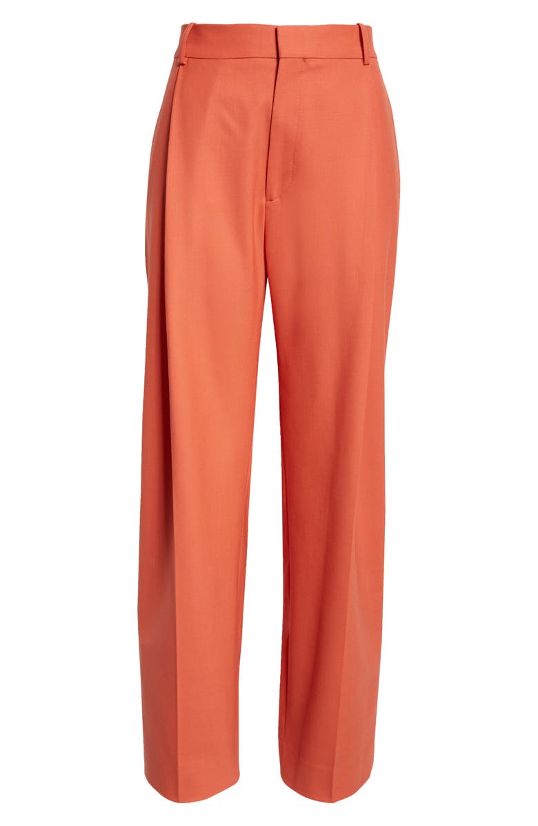 Victoria Beckham Pleated Wide Leg Pants, Alternate, color, 