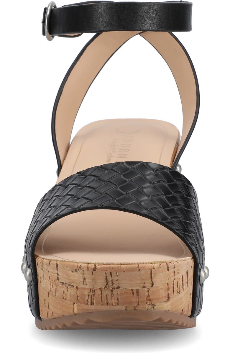 Journee Collection Vanessa Block Heel Platform Sandal, Alternate, color, Black Woven