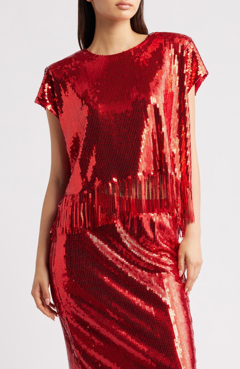 ICHI Ihmollia Sequin Top, Main, color, Red