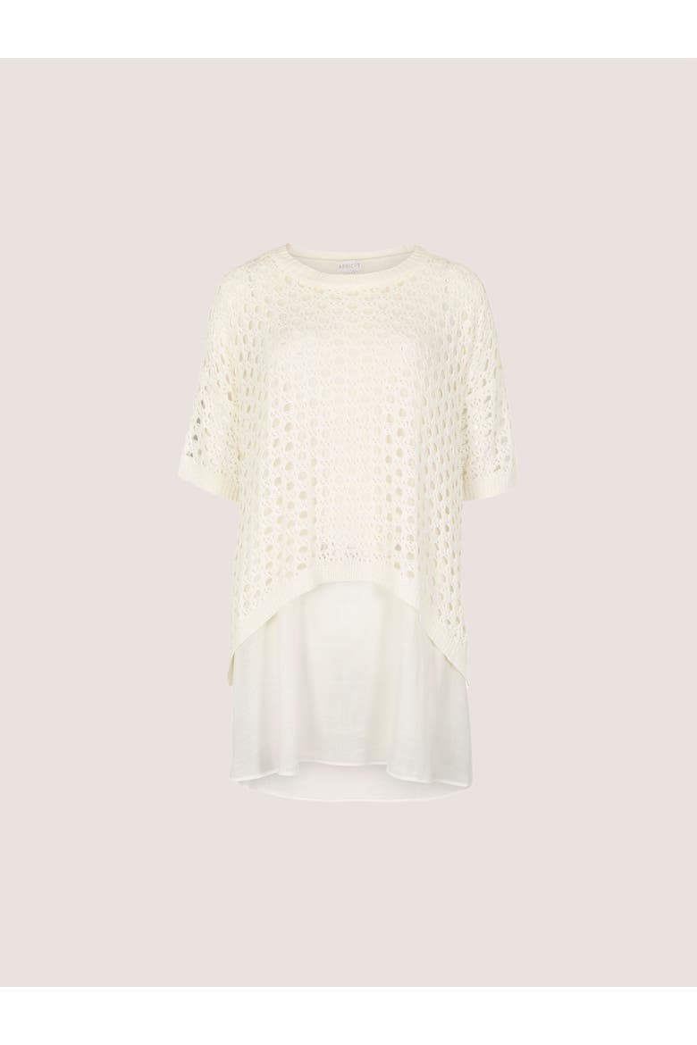 Knitted Mesh Shimmer Layer Tunic, Alternate, color, White