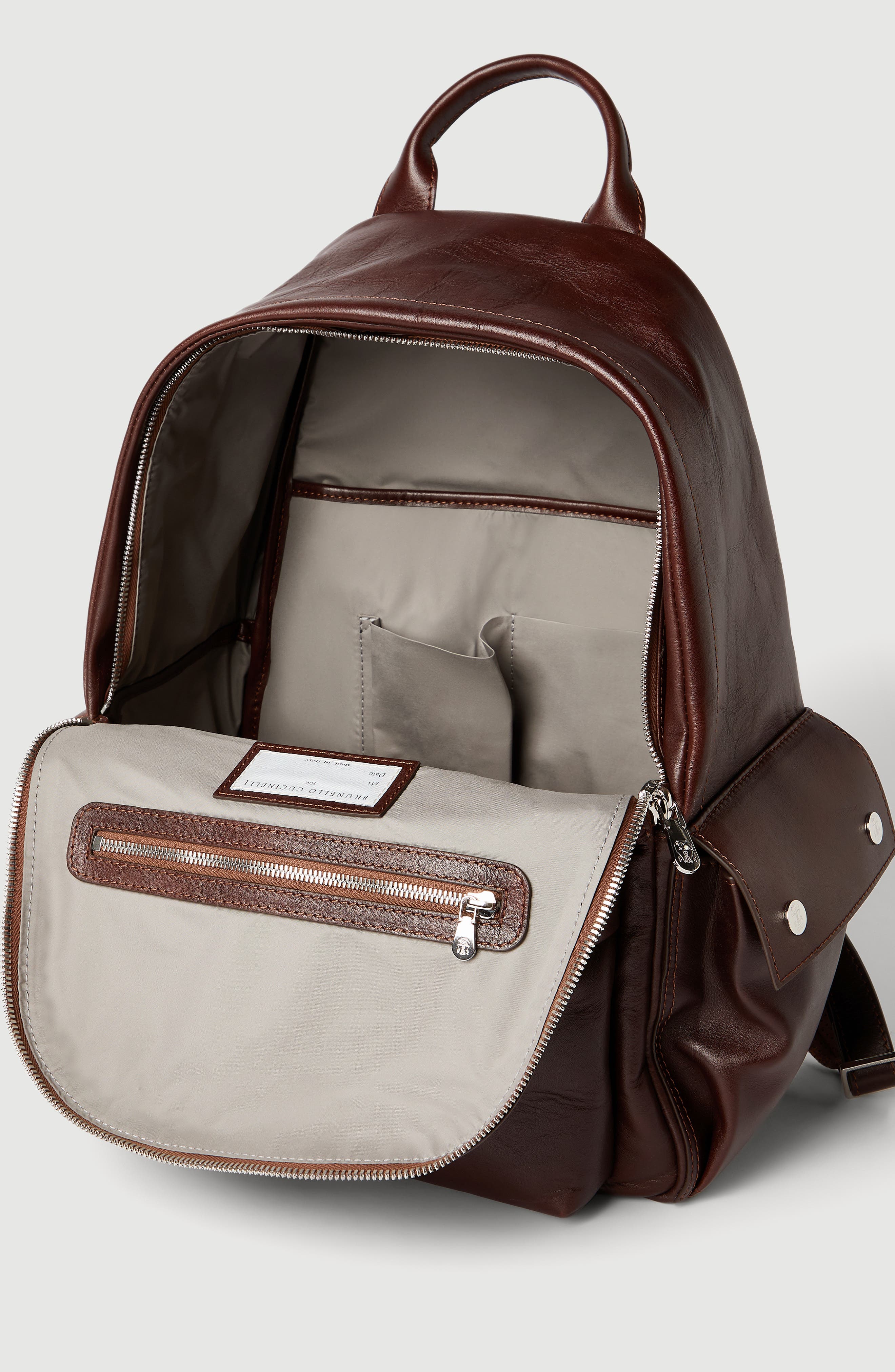 Calfskin travel backpack, Alternate, color, Burgundy