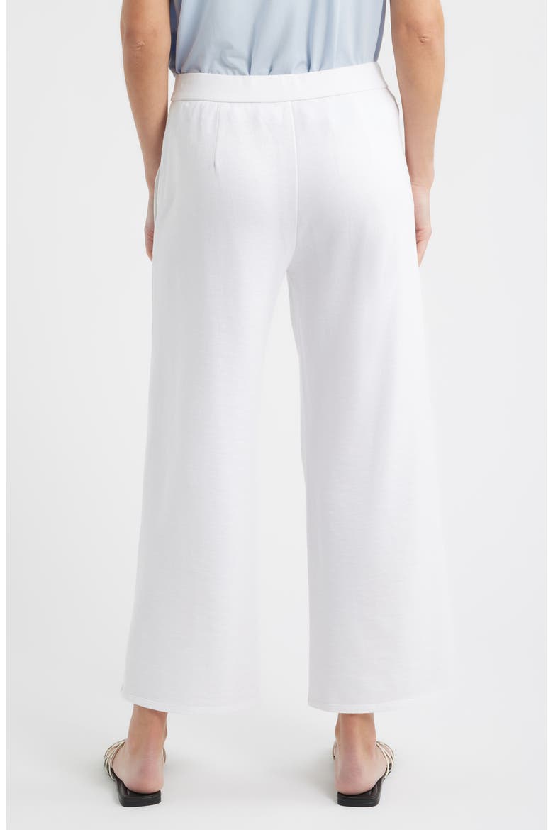 Wide Leg Organic Cotton Terry Pants, Alternate, color, WHITE
