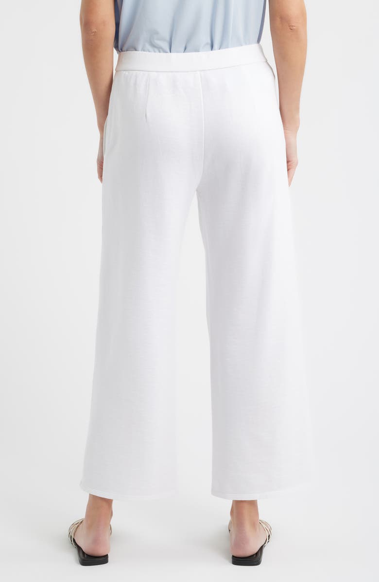 Eileen Fisher Wide Leg Organic Cotton Terry Pants, Alternate, color, White