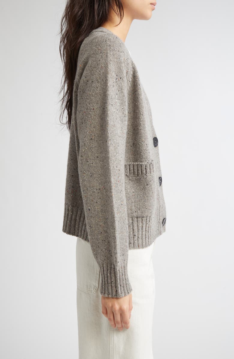 Johnstons of Elgin Donegal Relaxed Cashmere V-Neck Cardigan, Alternate, color, Ash