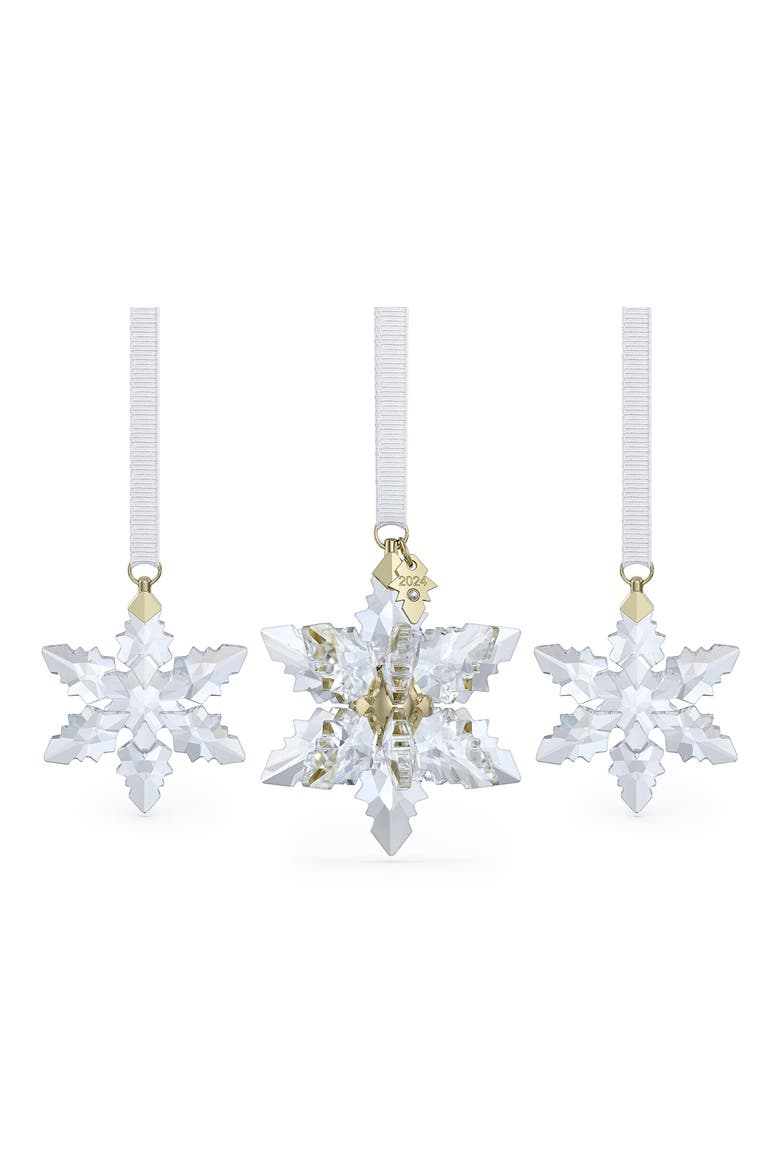 Annual Edition 2024 Set of 3 3D Crystal Ornaments, Main, color, CLEAR / GOLD