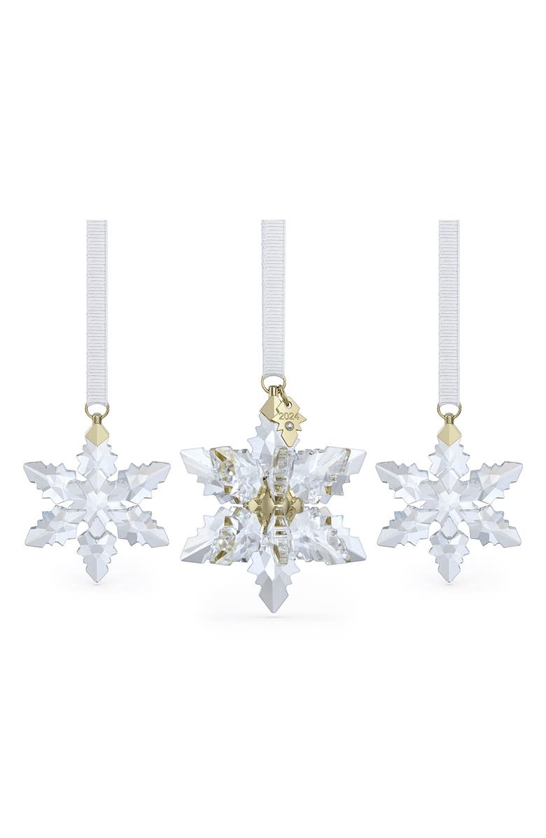 Swarovski Annual Edition 2024 Set of 3 3D Crystal Ornaments, Main, color,