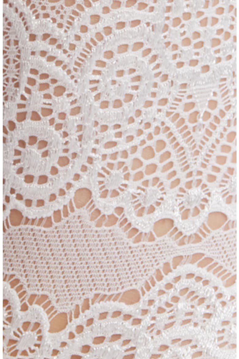 Scalloped Lace Crew Socks, Alternate, color, WHITE
