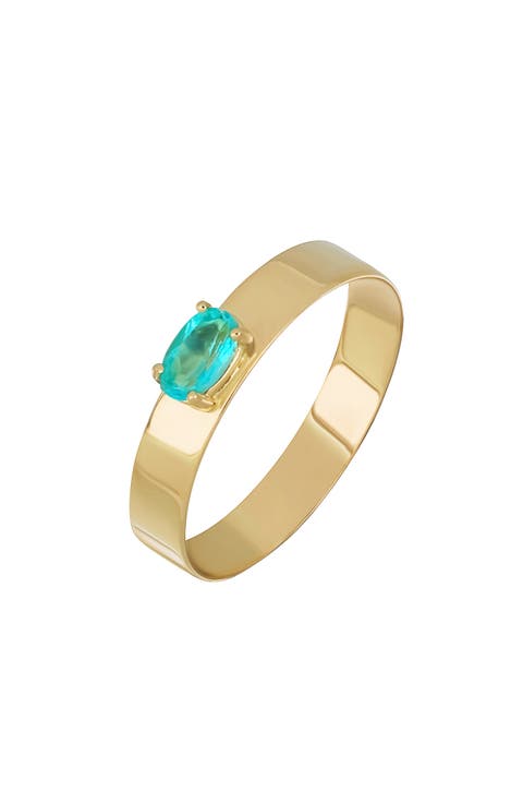 14K Yellow Gold Oval Topaz Stackable Ring