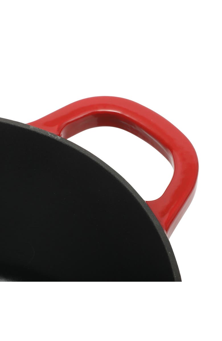 CROCK POT 3 Quart Enameled Cast Iron Dutch Oven With Borosilicate Lid, Alternate, color, Red